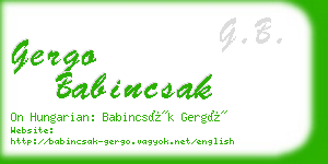 gergo babincsak business card